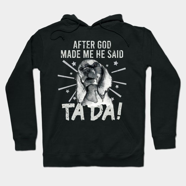 TaDa Vintage funny cocker spaniel with Distressed TaDa retro cocker spaniel Hoodie by alcoshirts